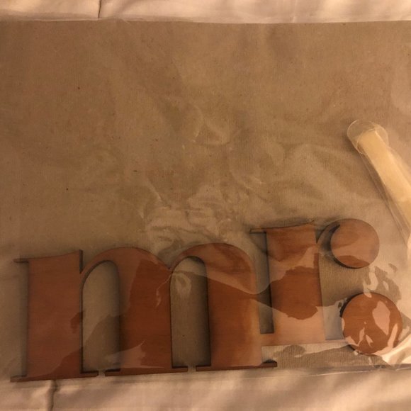 Custom "Mr & Mrs" Wood Lettering - Chair Backs w/Ribbon Ties! - Picture 3 of 3